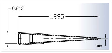 Engineering drawing of the pipet tip